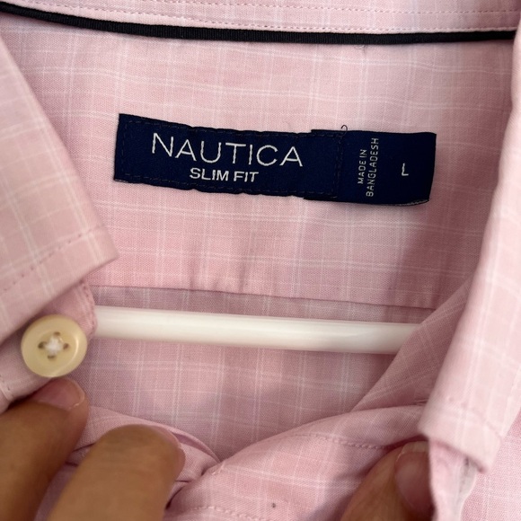 Nautica Pink Casual Button Down Shirt - Picture 8 of 14